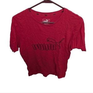 Men's Puma Red With Black Wordmark T-shirt Size Small